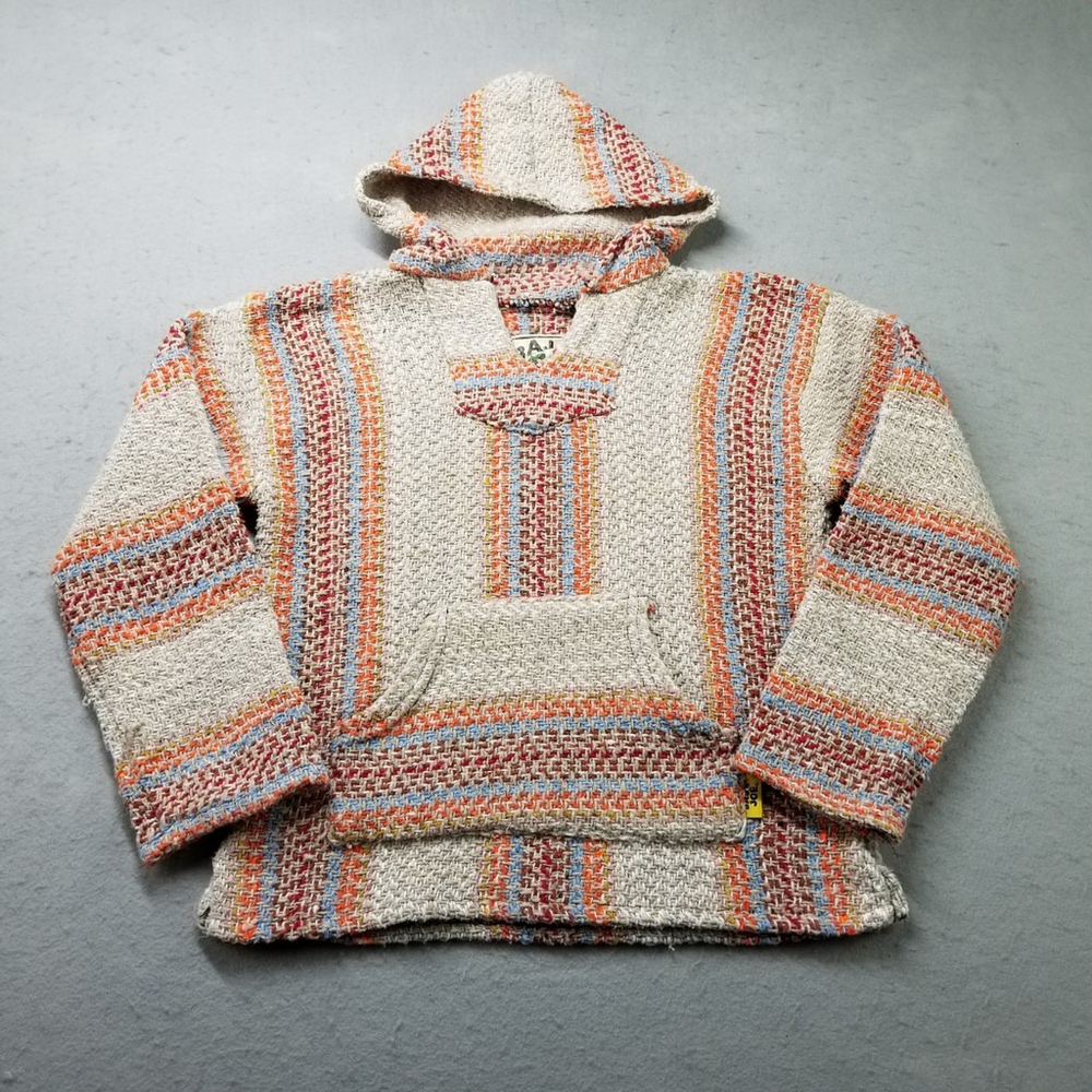 Baja Joes Mexican Hoodie Youth Kids Size XL Southwest Pastel Striped Hooded
